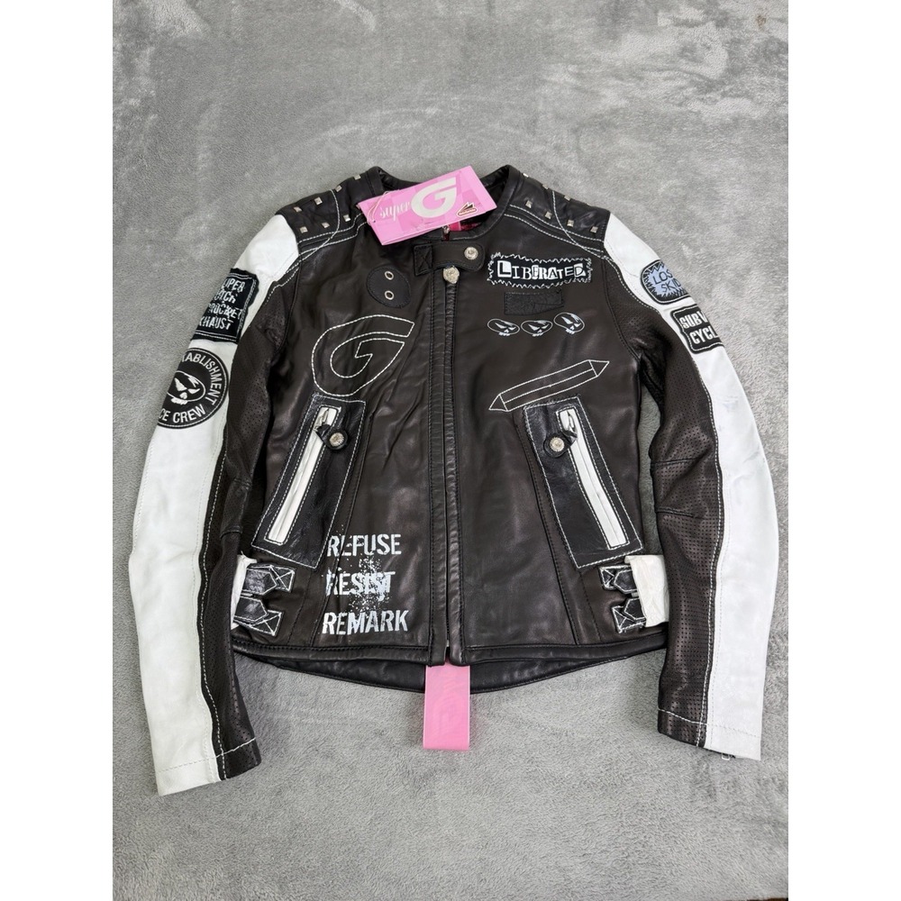 Hein Gericke Super G Psycho Leather Jacket Women's Size Small Black NWT
